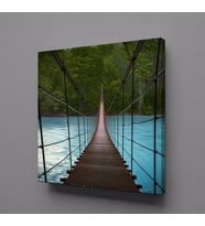 NEHİRDEKİ KÖPRÜ KANVAS TABLO 70x70cm (Karışık)