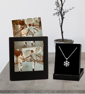 Kİşiye Özel Polaroid Fotoğraf Albümü 4 Fotoğraflı Çerçeve Ve Kartanesi Kolye Set