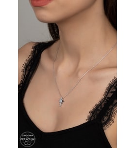 SWAROVSKİ CRYSTAL KUTUP YILDIZI  925 AYAR GÜMÜŞ KOLYE