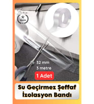 #SızdırmazBant 1 Adet Su Geçirmez Şeffaf İzolasyon Bandı Tezgah Lavabo Kenar Tamir Güçlü 38mm x 3m