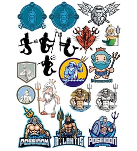 Poseidon Sticker Set-2 15 Parça Telefon, Tablet, Defter, Laptop Sticker