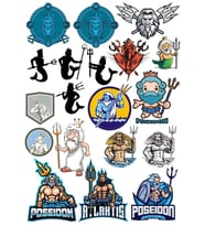 Poseidon Sticker Set-2 15 Parça Telefon, Tablet, Defter, Laptop Sticker