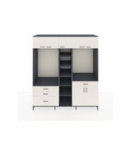 Kronos Dolap 11 Raflı 4 Çekmeceli 2 Askılı 220x59x243 Antrasit-Aytaşı/Aytaşı