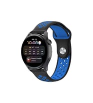 Mey İthalat® Watch 20Mm Spor Delikli Kordon - Siyah-Mavi
