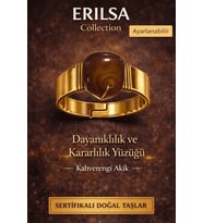 Sertifikalı Kahverengi Akik Doğal Taş Yüzük – Dayanıklılık ve Kararlılık Ayarlanabilir (Çok Renkli)