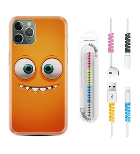 Apple iPhone 11 12 13 14 Pro Max Kılıf Kablo Koruma Spiral Silikon Dişlek 1615