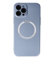 Newface Apple iPhone 12 Pro Kılıf Jack Magneticsafe Lens Silikon - Sierra Blue
