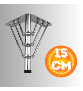 15 CM METAL 3 TELLİ KOLTUK AYAĞI MOBİLYA AYAĞI ÜNİTE AYAĞI KONSOL AYAĞI PUF BERJER AYAĞI (Krom)