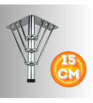 15 CM METAL 3 TELLİ KOLTUK AYAĞI MOBİLYA AYAĞI ÜNİTE AYAĞI KONSOL AYAĞI PUF BERJER AYAĞI (Krom)
