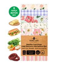 6 Parça Tekrar Kullanılabilen Balmumu Gıda Saklama Bezi Beeswax Food Wraps Mumo (Çok Renkli-Naturel)
