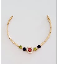 Xupıng Zirkon Taşlı Çiçek Gold Baget Bileklik