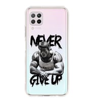 Huawei P40 Lite Uyumlu Arnold Fitness Never Give Up Desenli Şeffaf Telefon Kılıfı