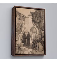 Çerçeveli Alphonse Mucha - İmparator Lothair ve Masum Papa Tablo (Beyaz)