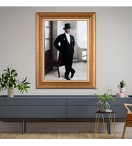 Altın Varaklı Çerçeveli Paspartulu Atatürk Tablo nl02A567 (Gold)