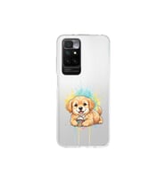 Redmi 10 2022 ile Uyumlu Splash Köpek Tasarımlı Şeffaf Silikon Kılıf