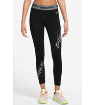 Nike Pro Dri Fit Grafik Mid Rise 7/8 Lenght Tight Kadın Antrenman Taytı Siyah