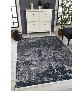 Antrasit Renkli Dijital Baskı Salon Halısı Modern Soyut Stil Tekstureli Dokulu Koridor