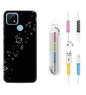 Realme C11 C21 C21Y C25Y C11 2021 Kılıf Kablo Koruma Spiral Silikon Planet 1620