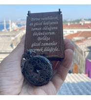 Kişiye Özel  Mekanik Dişli Tasarımlı Retro Köstekli Cep Saati-1