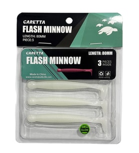 Caretta Flash Minnow 8cm 3.5gr 3 Adet Silikon Yem White Glow