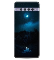 TCL 10 Plus Kılıf Silikon Desen Gece 1633