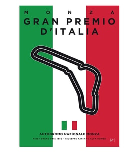 My F1 Monza Yarış Pisti Minimal Poster Tablo Ahşap Poster Dekoratif