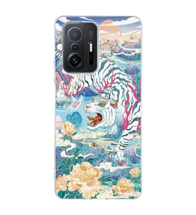 Xiaomi Mi 11T - 11T Pro Uyumlu Kaplan Tasarımlı Şeffaf Telefon Kılıfı
