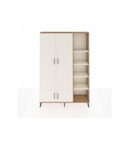 Arges Gardrop 6 Raflı 4 Kapaklı Tek Askılı 132x30x195 Çam-Aytaşı