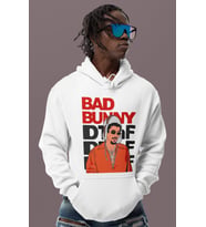 Bad Bunny Rapper Baskılı Unisex Oversize Şarkıcı Hoodie