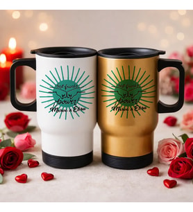 BK Gift Kişiye Özel Best Friend Tasarımlı 2’li Kulplu Beyaz&Gold Çelik Termos Mug 450 ml -1 Arkadaşa Hediye En İyi Arkadaş Termos Seti