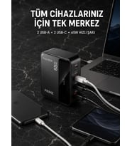 4 Portlu GaN Masaüstü Hızlı Şarj İstasyonu