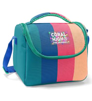 Coral High İlkokul Kız Çocuk Okul Beslenme Çantası, Yeşil Mavi Pembe Renkli Çizgili, Termoslu (Isı Yalıtımlı)