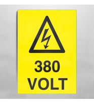 380 Volt Uyarı Levhası 40x60cm (Karışık)