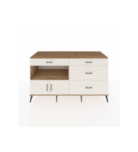 Kronos Konsol Tek Raflı 4 Çekmeceli 2 Kapaklı 176x59x99 Çam-Aytaşı