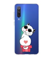 Xiaomi Mi 9 Se Uyumlu Kapak Coolcat Tasarımlı Şeffaf Silikon Kılıf