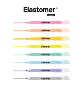 Elastomer Fosforlu Kalem Pastel Renkler 8'li 1 Paket İşaret Kalemi 8 Renk Fosforlu Kalem