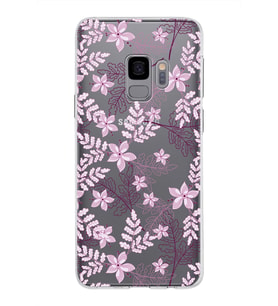 Samsung Galaxy S9 Kapak Floral Pudra Tasarımlı Şeffaf Silikon Kılıf