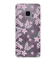 Samsung Galaxy S9 Kapak Floral Pudra Tasarımlı Şeffaf Silikon Kılıf