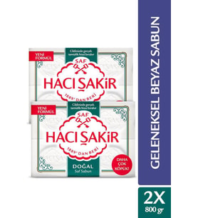 Hacı Şakir Doğal Saf Geleneksel Beyaz Sabun 4x200 gr x 2 Adet