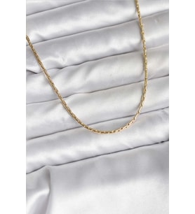 14K Gold Renk Kaplama İnce Zincir Model CM Kadın Kolye TJ-BKO10741