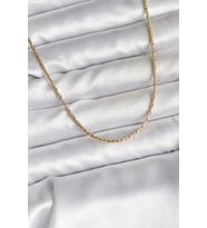 14K Gold Renk Kaplama İnce Zincir Model CM Kadın Kolye TJ-BKO10741