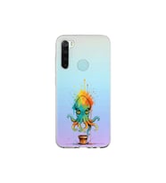 Redmi Note 8 ile uyumlu Splash ahtapot tasarımlı şeffaf silikon kılıf