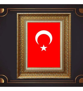 Gold Altın Kalın Çerçeveli Paspartulu Tablo c56
