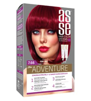 Asse Adventure Set Saç Boyası, Kalıcı ve Canlı Renkler 1+1 Kullanım Seti No7.66 Ateş Kızılı