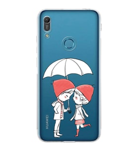 Huawei Y6 Pro 2019 Uyumlu Kamera korumalı Kapak Aşk Tasarımlı  Şeffaf Kılıf