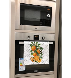 Valerine Life El Kurulama Havlusu 30x50cm Mutfak, Fırın için Pamuklu Emici Damalı Portakal