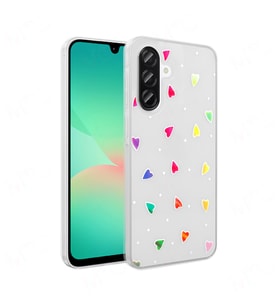 Galaxy A26 Kılıf Şeffaf Figürlü Folk Sert Kılıf Kalp