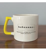 Babaanne Baskılı Sarı Kulplu D Kupa
