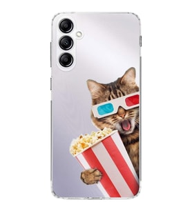 PrintiFy Samsung Galaxy A24 ile Uyumlu 1mm Slim Fit Kedi 1 050b Baskılı Şeffaf  Kılıf