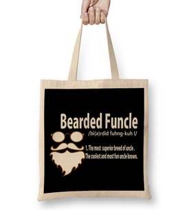 Funny Bearded Funcle Definition Fun Uncle Bez Çanta Uzun Saplı